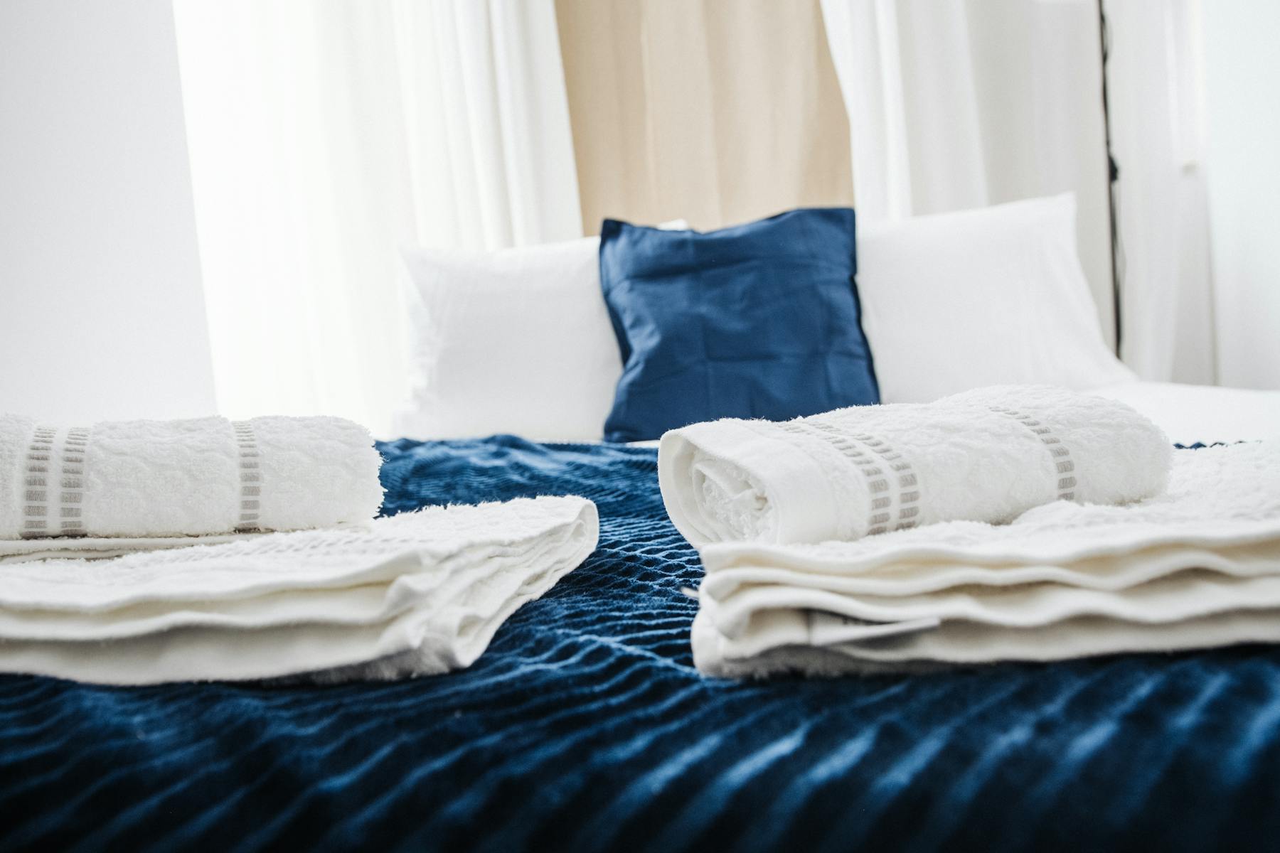 Guest-ready Airbnb bedroom after turnover cleaning